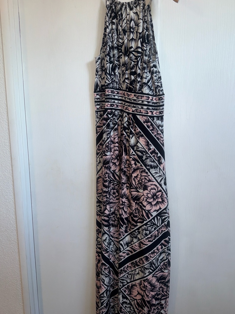 London Times Floral Print Halter Maxi Size 16 - Picture 5 of 5